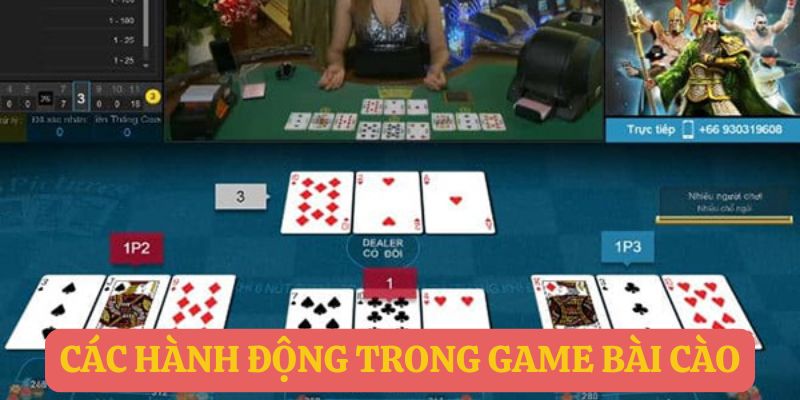 Các hành động trong game bài cào